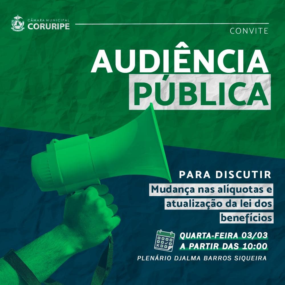 Imagem da notícia: PREVICORURIPE é tema de Audiência Pública na Câmara de Vereadores